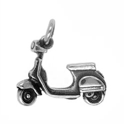 Anhänger Motorroller in echt Sterling-Silber 925 oder Gold, Charm, Ketten- oder Bettelarmband-Anhänger