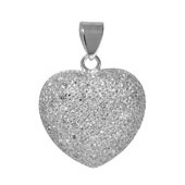 Anhänger Herz in echt Sterling-Silber 925 mit Kristall, Charm, Ketten- oder Bettelarmband-Anhänger