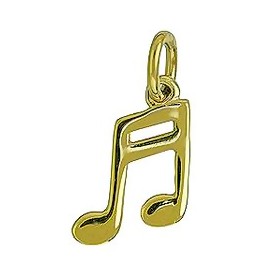 Anhänger Zwei Sechzehntel Doppelnote in echt Sterling-Silber 925 oder Gold, Charm, Ketten- oder Bettelarmband-Anhänger