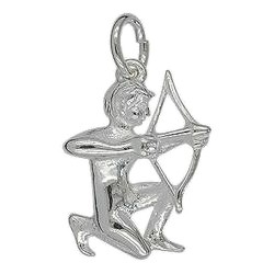 Anhänger Schütze, Sternzeichen, Tierkreiszeichen in echt Sterling-Silber 925 oder Gold, Charm, Ketten- oder Bettelarmband-Anhänger