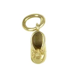 Anhänger Babyschuh in echt Sterling-Silber 925 oder Gold, Charm, Ketten- oder Bettelarmband-Anhänger