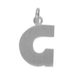 Anhänger Buchstabe "G" in echt Sterling-Silber 925 weiß, Ketten- oder Schlüssel-Anhänger