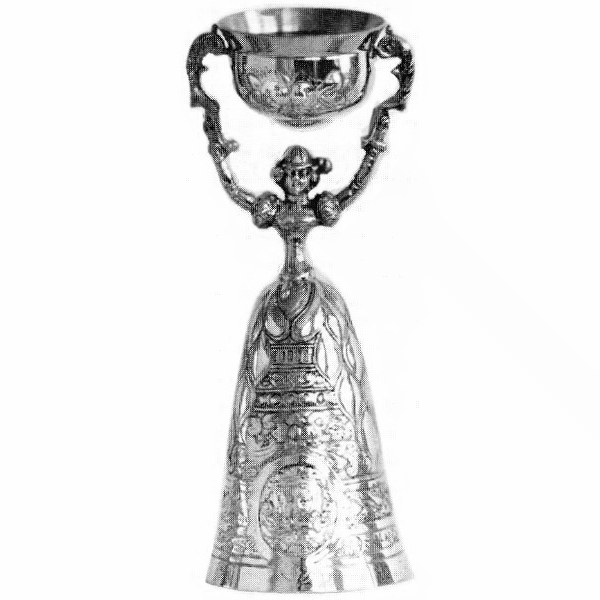 Hochzeitsbecher, Brautbecher in echt Sterling-Silber 925 teilvergoldet