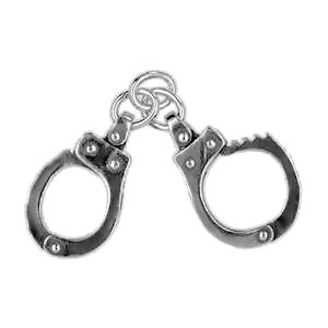 Anhänger Handschellen in echt Sterling-Silber 925 oder Gold, Charm, Ketten- oder Bettelarmband-Anhänger