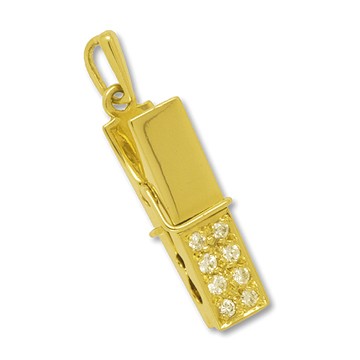 Anhänger Wäscheklammer in echt Gold mit Brillanten, Charm, Ketten- oder Bettelarmband-Anhänger