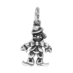 Anhänger Clown in echt Sterling-Silber 925 oder Gold, Charm, Ketten- oder Bettelarmband-Anhänger