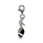 Anhänger Stöckelschuh, Pumps, Peeptoes in echt Sterling-Silber 925 lackiert, Charm, hochwertiger Ketten- oder Bettelarmband-Ein-/Anhänger