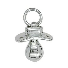 Anhänger Babyschnuller in echt Sterling-Silber 925 oder Gold, Charm, Ketten- oder Bettelarmband-Anhänger