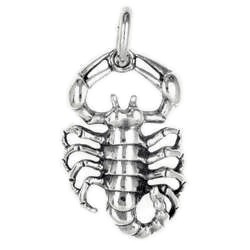 Anhänger Skorpion, Tierkreiszeichen in echt Sterling-Silber 925 oder Gold, Ketten- oder Schlüssel-Anhänger
