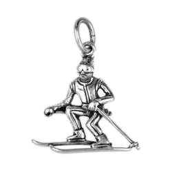 Anhänger Skisport, Charms in Silber & Gold
