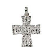 Anhänger Kreuz mit christlichen Bildern in echt Sterling-Silber 925 & Gold, Ketten- oder Schlüssel-Anhänger