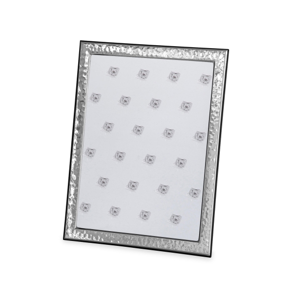 Fotorahmen in echt Sterling-Silber 925, 18 x 24 cm, gehämmert, schmal