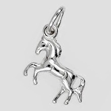 Anhänger Pferd in echt Sterling-Silber 925 oder Gelbgold, Charm, Ketten- oder Bettelarmband-Anhänger