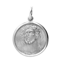 Anhänger Jesus Kopf in echt Sterling-Silber 925, Charm, Ketten- oder Bettelarmband-Anhänger