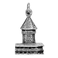 Anhänger Luzerner Wasserturm in echt Sterling-Silber 925 oder Gold, Charm, Ketten- oder Bettelarmband-Anhänger