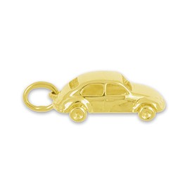 Anhänger Auto Käfer in echt Sterling-Silber 925 oder Gelbgold, Charm, Ketten- oder Bettelarmband-Anhänger