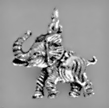 Anhänger Elefant in echt Sterling-Silber oder Gelbgold, Charm, Kettenanhänger oder Bettelarmband-Anhänger 