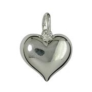 Anhänger Herz in echt Sterling-Silber 925, Charm, Ketten- oder Bettelarmband-Anhänger
