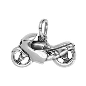 Anhänger Motorrad in echt Sterling-Silber 925 oder Gold, Charm, Ketten- oder Bettelarmband-Anhänger