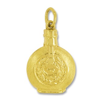 Anhänger Fränkischer Bocksbeutel, Weinflasche in echt Sterling-Silber 925 oder Gold, Charm, Ketten- oder Bettelarmband-Anhänger
