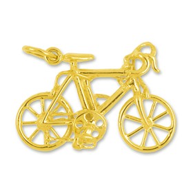 Anhänger Rennrad, Fahrrad in echt Sterling-Silber 925 oder Gold, Charm, Ketten- oder Bettelarmband-Anhänger
