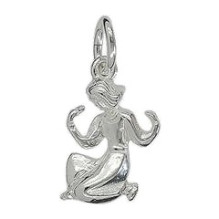 Anhänger Jungfrau, Sternzeichen in echt Sterling-Silber 925 oder Gold, Charm, Ketten- oder Bettelarmband-Anhänger