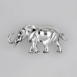 Zierfigur Elefant in echt Sterling-Silber 925 weiß, Standmodell