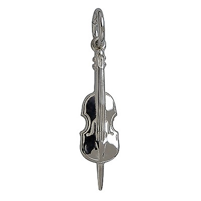 Anhänger Violoncello in echt Sterling-Silber 925, Charm, Ketten- oder Bettelarmband-Anhänger