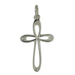 Anhänger Kreuz abgerundet in echt Sterling-Silber 925 oder Gold, Ketten- oder Schlüssel-Anhänger