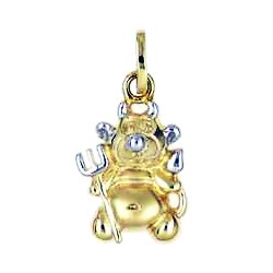Anhänger Teufelchen echt Sterling-Silber 925 & Gold bicolor, Charm, Ketten- oder Bettelarmband-Anhänger