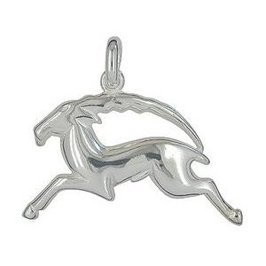 Anhänger Steinbock, Tierkreiszeichen in echt Sterling-Silber 925 oder Gold, Ketten- oder Schlüssel-Anhänger