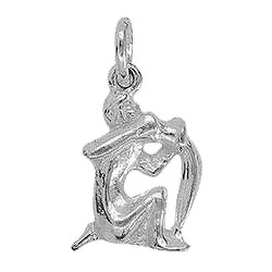 Anhänger Wassermann, Sternzeichen in echt Sterling-Silber 925 oder Gold, Charm, Ketten- oder Bettelarmband-Anhänger