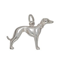 Anhänger Windhund in Silber oder Gold, Charm E1135, Schlüsselanhänger oder Kettenanhänger 