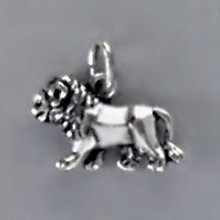 Anhänger Löwe, Sternzeichen in echt Sterling-Silber 925 teilgeschwärzt, Charm, Ketten- oder Bettelarmband-Anhänger
