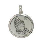 Anhänger Betende Hände in echt Sterling-Silber 925 oder Gelbgold, Charm, Ketten- oder Bettelarmband-Anhänger