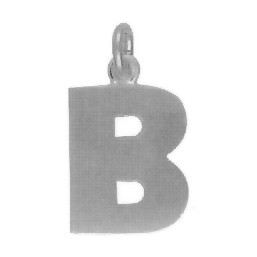 Anhänger Buchstabe "B" in echt Sterling-Silber 925 weiß, Ketten- oder Schlüssel-Anhänger