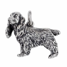 Anhänger Cocker Spaniel, Hund in echt Sterling-Silber 925 oder Gold, Ketten- oder Schlüssel-Anhänger