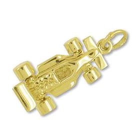 Anhänger Formel Rennwagen in echt Sterling-Silber 925 oder Gold, Charm, Ketten- oder Bettelarmband-Anhänger