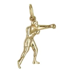 Anhänger Boxer in echt Sterling-Silber 925 oder Gelbgold 333, Ketten- oder Schlüssel-Anhänger
