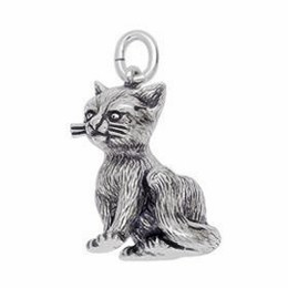 Anhänger Katze in echt Sterling-Silber 925 und Gold, Ketten- oder Schlüssel-Anhänger