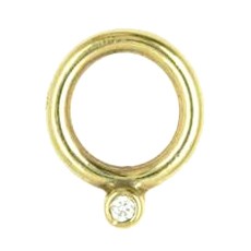 Taufring mit Zirkoniastein in echt Gelbgold 585