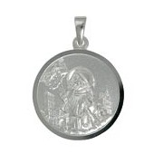 Anhänger Franz von Assisi in echt Sterling-Silber 925, Charm, Ketten- oder Bettelarmband-Anhänger