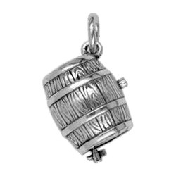 Anhänger Fass in echt Sterling-Silber 925 oder Gold, Charm, Ketten- oder Bettelarmband-Anhänger