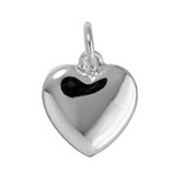 Herz-Anhänger in echt Sterling-Silber 925 oder Gold, Charm, Ketten- oder Bettelarmband-Anhänger
