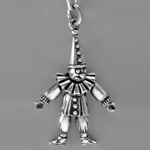 Anhänger Harlekin in echt Sterling-Silber 925 oder Gold, Ketten- oder Schlüssel-Anhänger
