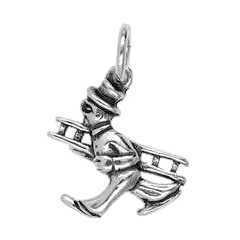 Anhänger Schornsteinfeger in echt Sterling-Silber 925 oder Gold, Charm, Ketten- oder Bettelarmband-Anhänger