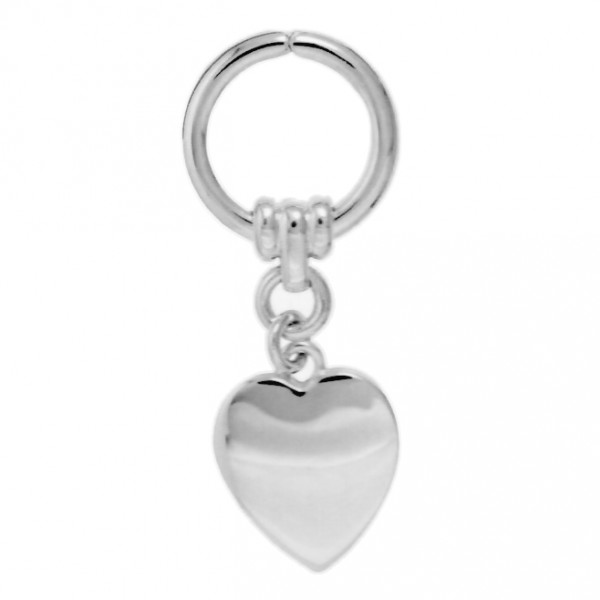 Anhänger Herz mit Spaltring in echt Sterling-Silber 925