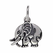 Anhänger Elefant in echt Sterling-Silber oder Gelbgold, Charm, Kettenanhänger oder Bettelarmband-Anhänger, flachplastisch