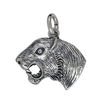 Anhänger Tigerkopf in echt Sterling-Silber 925 oder Gold, Ketten- oder Schlüssel-Anhänger