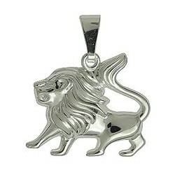 Anhänger Löwe in echt Sterling-Silber 925, Charm, Ketten- oder Bettelarmband-Anhänger